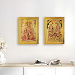 Art Street 2 Pieces Gold-Toned & Pink Religious Wall Photographs-image-92