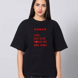 Besick Typography Printed Round Neck Drop Shoulder Sleeves Cotton Oversized T-shirt-picture-38