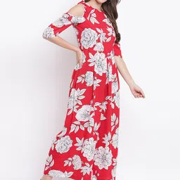 DressBerry Floral Printed Crepe Cold-Shoulder Basic Jumpsuit-picture-52