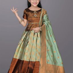 satyamfab Girls Ready to Wear Lehenga & Blouse With Dupatta-image-78