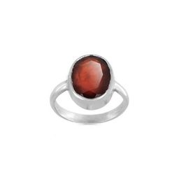 GenZcomplex Silver-Plated Brass Garnet Finger Ring-94