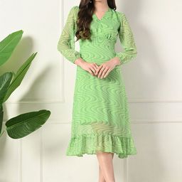FLYING FEST Print Chiffon Maxi Dress-image-17