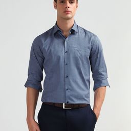Arrow Manhattan Slim Fit Geometric Printed Pure Cotton Formal Shirt-picture-16