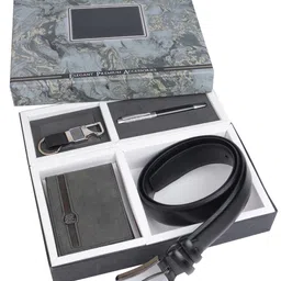 SAZARA Men Accessory Belt Wallet Keychain and Pen Gift Set-15