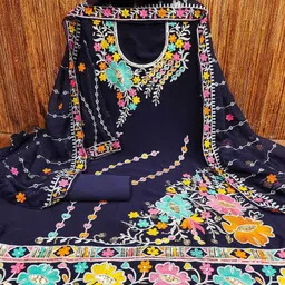 HERE&NOW Embellished Unstitched Dress Material-picture-9