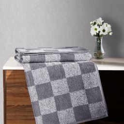 MYTRIDENT Grey & White Printed Cotton 450 GSM Bath Towel-30