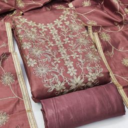 Maroosh Floral Embroidered Zari Unstitched Dress Material-picture-16