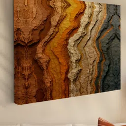 Myntra Elegant Homes Brown & Tan Abstract Canvas Wall Art-1