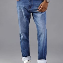 V-Mart Men Regular Fit Mid-Rise Light Fade Denim Stretchable Jeans-picture-21