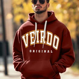 VEIRDO Men Printed Hooded Pullover Sweatshirt-image-16