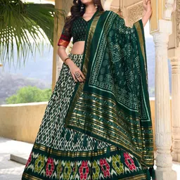 ZIBLON Printed Patchwork Ready to Wear Lehenga & Blouse With Dupatta-picture-1