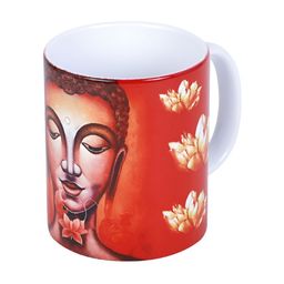 PENTADECO Red & White Printed Ceramic Glossy Tea and Coffee Mug image 5