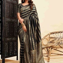 AMRUTKALA SAREES Women Woven Design Zari Banarasi Saree-picture-38