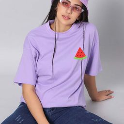 Besick Women Graphic Printed Round Neck Cotton Oversized T-shirt-image-50