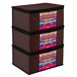 Kuber Industries Brown Set of 3 Regular Multi-Utility Organisers-32