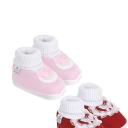 NESKA MODA Pink Cotton Booties-image-89