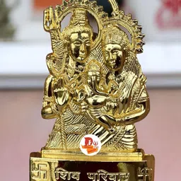 DARIDRA BHANJAN Gold-Toned Adiyogi Shiva Parivar Religious Idol Showpiece-image-39