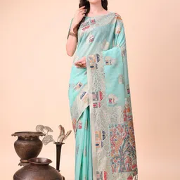 Astita Ethnic Motifs Woven Design Zari Saree-30