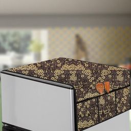 The Furnishing Tree Mustard Printed Refrigerator Cover-image-79