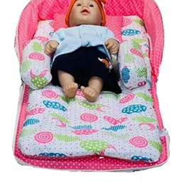 Fareto Infants Peach& GreenPrinted Baby Bed Sets-image-55