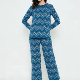 CREATIVE LINE Self Design Sweater With Trouser Co-Ords-image-99