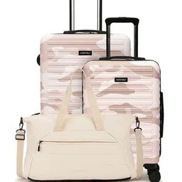 Assembly Set Of 2 Camo Printed Hard Sided Trolley Suitcase With Duffle Bag-19
