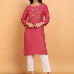 VAHSON Women Ethnic Motifs Embroidered Thread Work Indie Florals Kurta-image-23