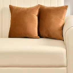 Yellow Weaves Brown Set of 2 Velvet Square Cushion Covers-23