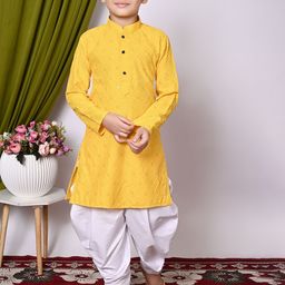 Cae Boys Floral Embroidered Regular Sequinned Kurta with Patiala-25