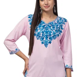 ILMA CREATION Women Floral Thread Work Kaftan Kurta-image-25