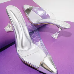 TRYME Women Transparent Pointed Toe Stiletto Sandals-95