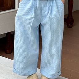 LULU & SKY Girls Striped Straight Fit High-Rise Pleated Trousers-picture-43