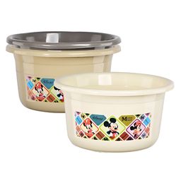 Aura Cream-Coloured & Grey 3 Pieces Printed Bath Accessories Set-image-90