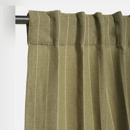 Fabindia Green & Beige Striped Room Darkening Long Door Curtain-image-65