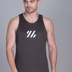 Antiloop Chest Printed Tank Gym Vest-01LineD.Grey-M-image-92