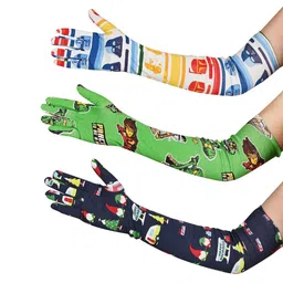 LOOM LEGACY Set Of 3 Patterned Cotton Sun Protective and Breathable Sport Gloves-image-30