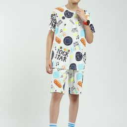 Monte Carlo Boys Printed Round Neck T-Shirt & Bermuda Shorts Clothing Set-image-70