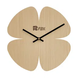 12 fox Yellow & Black Contemporary Floral Shaped Wall Clock-12