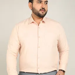 ADWYN PETER Men Plus Size Classic FitSpread Collar Solid Cotton Formal Shirt-image-28