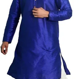 House of Aqss Men Regular Dupion Silk Kurta with Pyjamas-picture-5