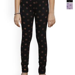 BAESD Girls Pack Of 3 Printed Pure Cotton Ankle Length Leggings-image-89