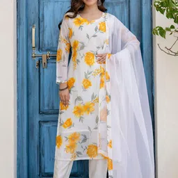 Navlik Women Floral Printed Kurta with Trousers & Dupatta-picture-44