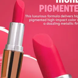Gleva Set Of 3 Metallic Finish Intense Color Long Lasting Bullet Lipstick - 4 g image 5