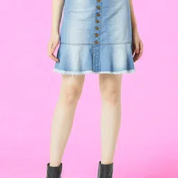 DressBerry A Line Denim Mini Skirt-picture-13