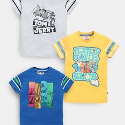 Here&Now X Game Begins Boys Assorted Pack Of 3 Printed Pure Cotton T-shirt-picture-10