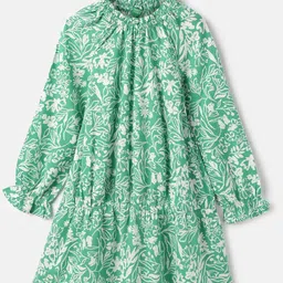 United Colors of Benetton Girls Floral Printed Puff Sleeve A-Line Mini Dress-picture-8