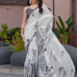 SANJANA SILK Floral Pure Georgette Bagh Saree-picture-47