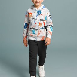 HELLCAT Boys Printed Hooded Sweatshirt With Trousers-image-96