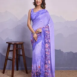 all about you Floral Sequinned Poly Chiffon Banarasi Saree-43