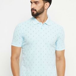 RENUOVO Men Printed Polo Collar Pockets T-shirt-image-59